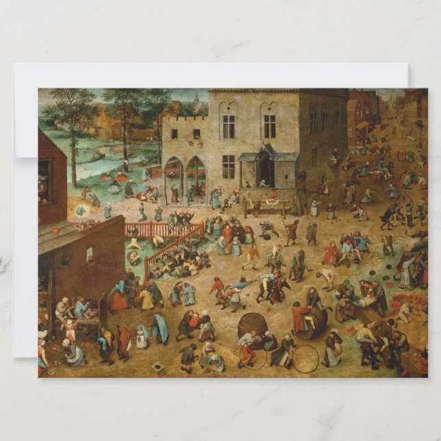 Kinder, die Spiele spielen (Pieter Bruegel der Ält Karte (Vorderseite)