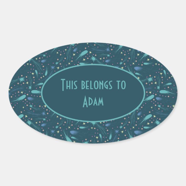 Kinder, die Star Comet Star Star Star Star Sky Sta Ovaler Aufkleber (Vorderseite)