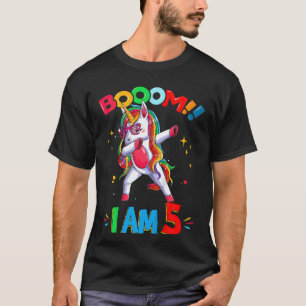 Kinder, die Unicorn zum Geburtstag schlucken 5 Jah T-Shirt