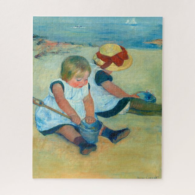 Kinder, die von Mary Cassat am Strand spielen Puzzle (Vertikal)