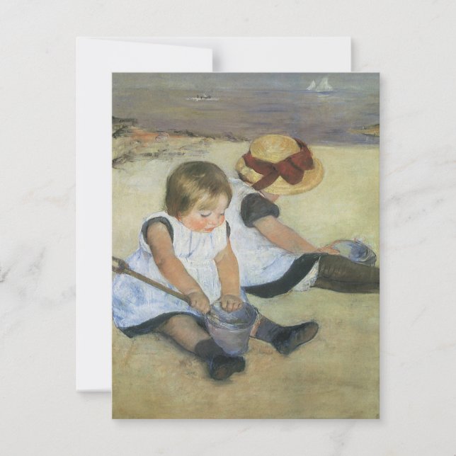 Kinder, die von Mary Cassatt am Strand spielen (Vorderseite)