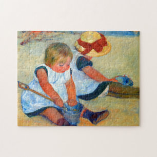 Kinder, die von Mary Cassatt am Strand spielen  Puzzle