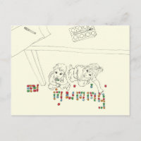 Kinder Die von oben Zeichnend Mummy Brick Line