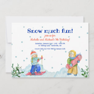 Kinder, die Winter-Sport-Einladung tun Einladung