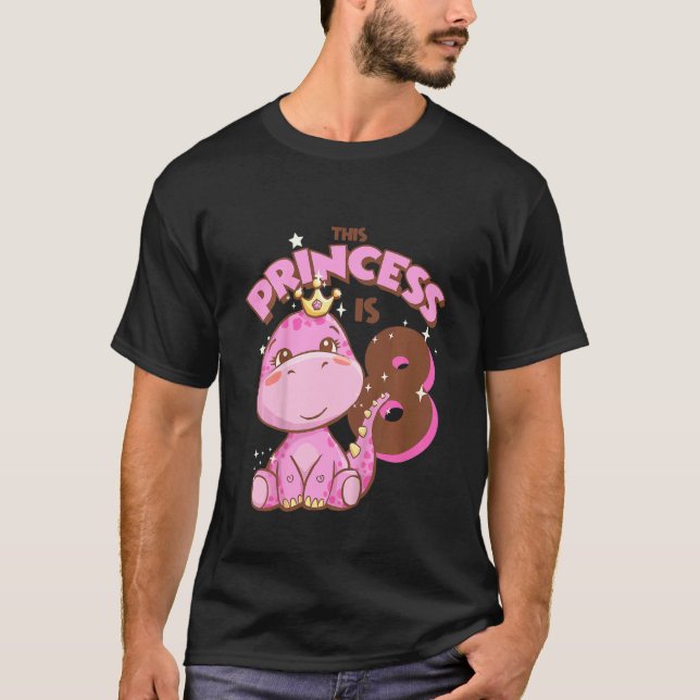 Kinder Diese Prinzessin ist 8 Mädchen am 8. Geburt T-Shirt (Vorderseite)