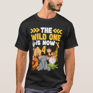 Kinder diese wilde ist jetzt 4 Zoo Safari 4. Gebur T-Shirt
