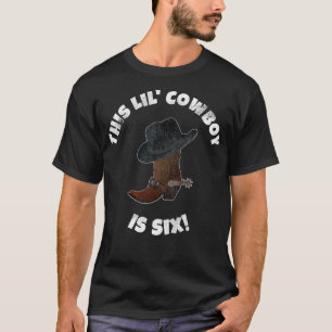 Kinder Dieser kleine Cowboy ist sechs Geburtstagsh T-Shirt
