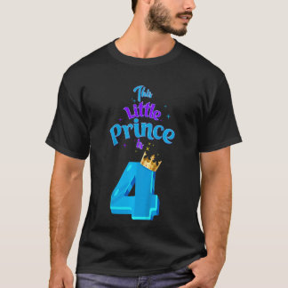 Kinder dieser kleine Prinz ist 4 Geburtstag König T-Shirt