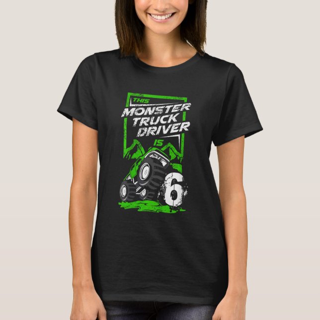 Kinder Dieser Monster Truckfahrer 6 Jahre altes Mo T-Shirt (Vorderseite)