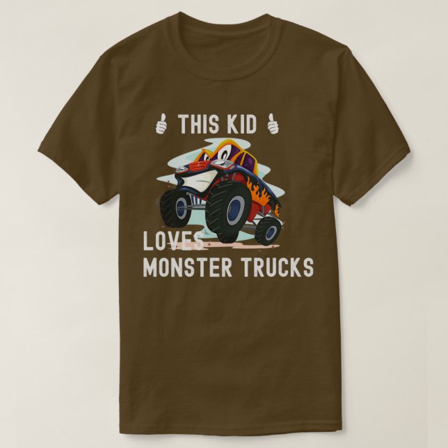 Kinder dieses Kind Lieben Monster Trucks Jungs Ges T-Shirt (Design vorne)