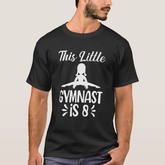 Kinder Dieses kleine Gymnast ist 8 Gymnastik 8 Jah T-Shirt (Vorderseite)