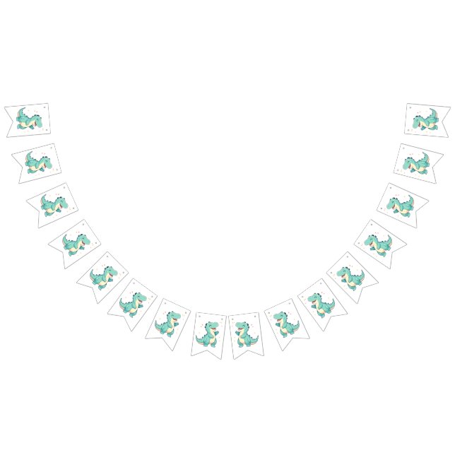 Kinder Dino Mite! Niedlich Dinosaurier Geburtstag  Wimpelkette (Alle)