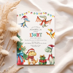 Kinder Dinosaur Achte Geburtstagsparty Einladung