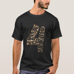 Kinder Dinosaurier 4. Geburtstag Junge Mädchen 4 J T-Shirt