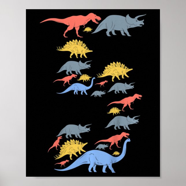 Kinder Dinosaurier 5. Geburtstag Für 5-jährige Mäd Poster (Vorne)