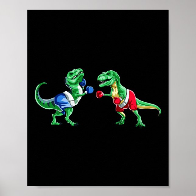 Kinder Dinosaurier Boxing T Rex T Shirt Geschenkha Poster (Vorne)