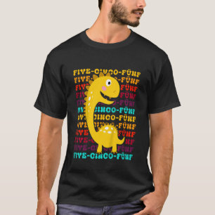 Kinder Dinosaurier Brontosaurus 5. Geburtstag T-Shirt