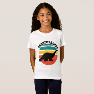Kinder Dinosaurier Brontosaurus Retro Sunset gestö T-Shirt