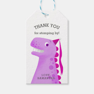 Kinder Dinosaurier Geburtstagsparty Pink Vielen Da Geschenkanhänger