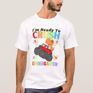 Kinder Dinosaurier Ich bin bereit Kindergarten Spa T-Shirt