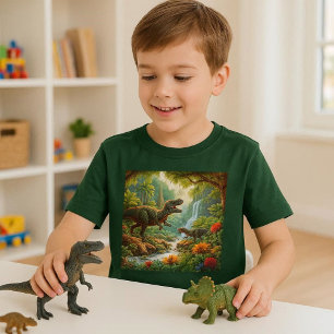 Kinder Dinosaurier KI Kunst T-Shirt