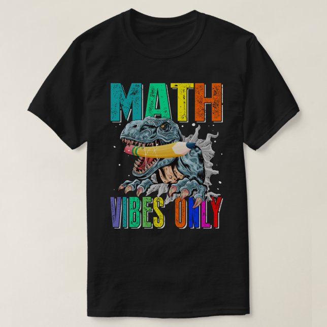 Kinder Dinosaurier MATH Vibes nur für Kinder nach  T-Shirt (Design vorne)