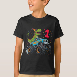 Kinder Dinosaurier Monster Truck 1. Geburtstag Par T-Shirt