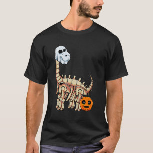 Kinder Dinosaurier Skelett Geist Faul Halloween Ko T-Shirt