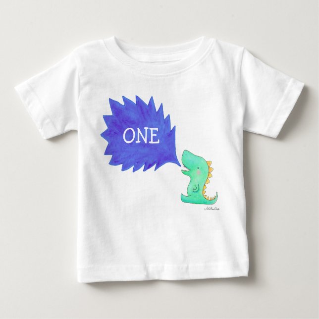 Kinder Dinosaurier T - Shirt Ein Jahr alt Geburtst (Vorderseite)