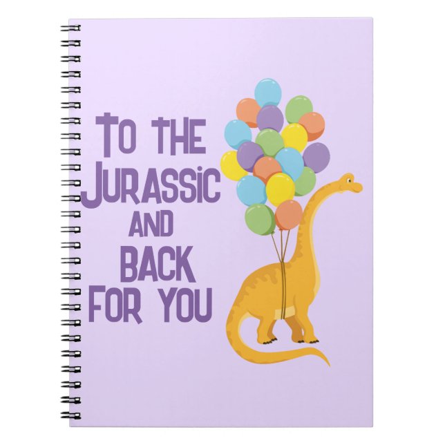 Kinder Dinosaurier Valentines Schulgeschenk lila Notizblock (Vorderseite)