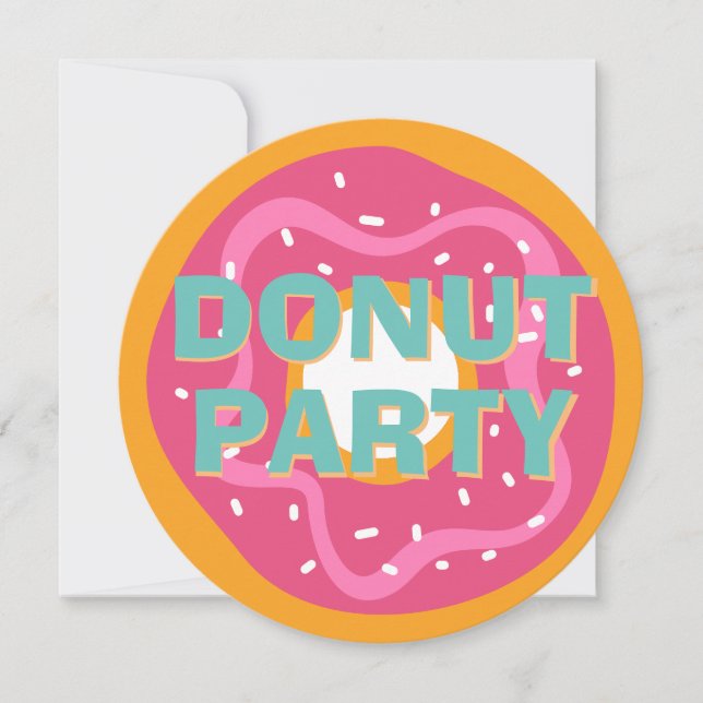 Kinder Donut Party Girl Geburtstag Einladung (Vorderseite)