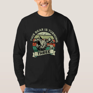 Kinder drehen 3 Jahre alt Geburtstag Junge Bär 3. T-Shirt