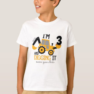 Kinder Drei 3 Jahre 3. Geburtstag Baustellen Junge T-Shirt