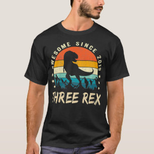 Kinder drei bis drei Geburtstag Dritter Dinosaurie T-Shirt
