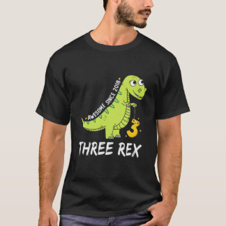 Kinder Drei Geburtstagspartys Rex Girl Boy T-Shirt