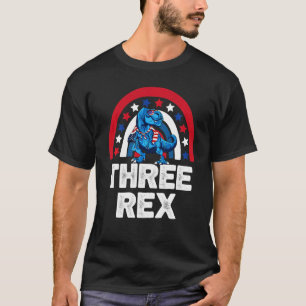 Kinder Drei Rex 3 Geburtstag 3 Jahre alt Rex Dinos T-Shirt