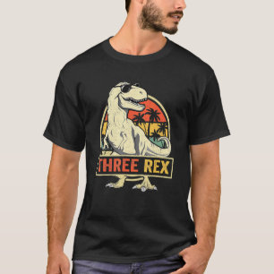 Kinder Drei Rex 3. Geburtstag Dritter Dinosaurier T-Shirt