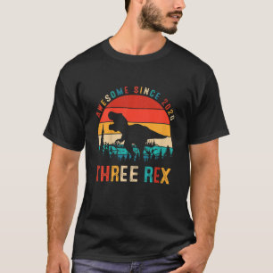 Kinder Drei Rex 3. Geburtstag Geschenke Dritte Din T-Shirt