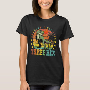 Kinder Drei Rex 3. Geburtstag Junge Dritte Dinosau T-Shirt