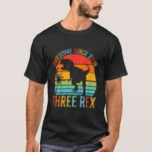 Kinder Drei Rex 3. Geburtstag Junge Dritte Dinosau T-Shirt
