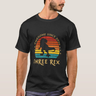 Kinder Drei Rex 3D Geburtstag Dritter Dinosaurier T-Shirt