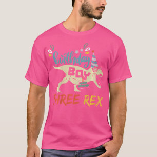 Kinder drei Rex Geburtstag Dinosaurier für 3. Gebu T-Shirt