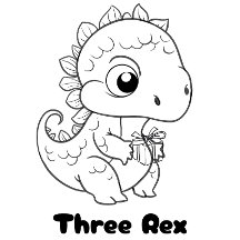 Kinder Drei-Rex-Geburtstags-Outfit Dinosaurier