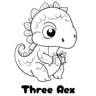 Kinder Drei-Rex-Geburtstags-Outfit Dinosaurier Kleinkind T-shirt