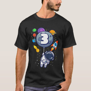 Kinder Dritter Geburtstag Astronaut 3 Jahre alt Ge T-Shirt