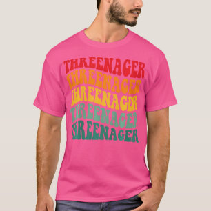 Kinder Drohenager Junge Retro Groovy Dritter Tag 3 T-Shirt