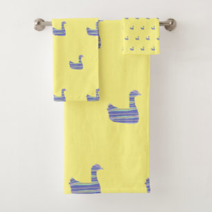 Kinder Ducky Duck Yellow Designer Look Badhandtuch Set