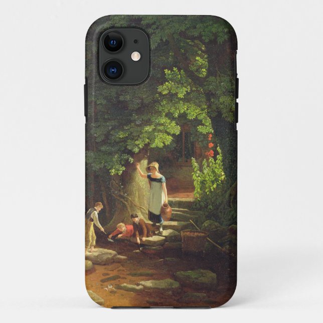 Kinder durch einen Bach, c.1822 (Öl auf Platte) Case-Mate iPhone Hülle (Rückseite)