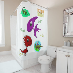 Kinder Duschvorhang Dinosaurier farbig