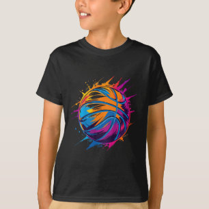 Kinder Dynamische Skizze Mit Bunter Und Lebendiger T-Shirt